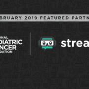 February 2019 Featured Partner Streamlabs and National Pediatric Cancer Foundation logos side by side