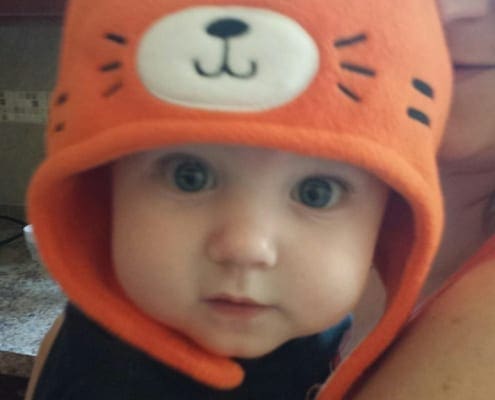 Picture of baby Jonathan in a tiger beenie